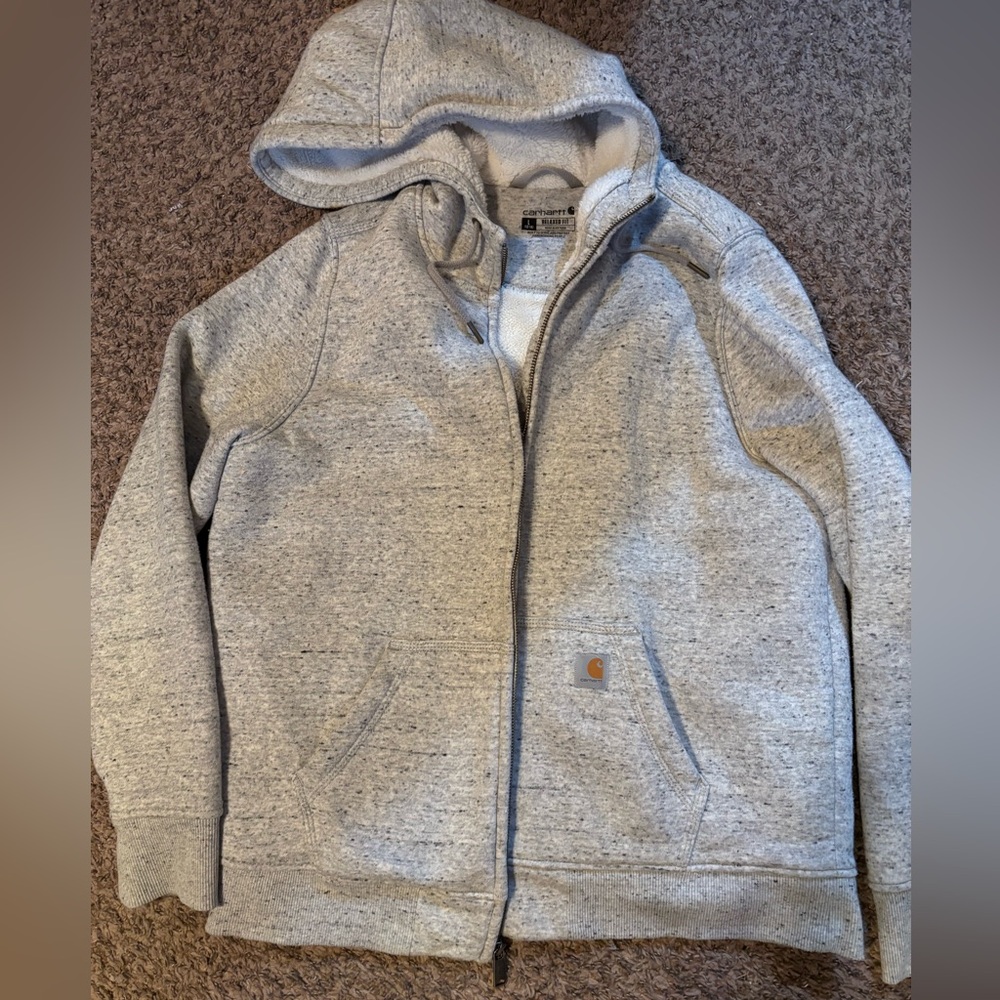 Carhartt Heather Gray Sherpa-Lined Jacket